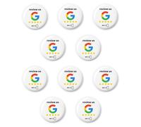 10 adesivi NFC "review us" - tag per Google Reviews - 3 cm, auto-programmabili, forte adesione - riutilizzabili e senza contatto - aumenta le valutazioni in più posizioni