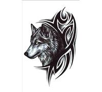 10 Adesivi Per Tatuaggi Con Testa Di Lupo Adesivi Per Tatuaggi Temporanei Con Braccio Di Fiori Prepotenti