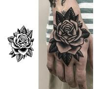 10 Adesivi Per Tatuaggi Temporanei A Forma Di Rosa, Impermeabili, Di Lunga Durata, Unici E D'Effetto, Per Uomo E Donna.