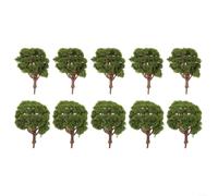10 alberi verdi artificiali a forma di treno, dimensioni 8 cm e 10 cm, per paesaggi esterni e interni