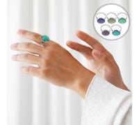 10 anelli dell'umore per donna - Anello regolabile con ciondolo che cambia