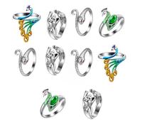 10 anelli di tensione regolabili per uncinetto, per lavorare a maglia, anelli di tensione per lavorare a maglia, anelli all'uncinetto, anelli per filato di gatto, per donne, guida per filati, supporto