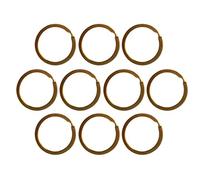 10 anelli portachiavi in ottone, rotondi, piatti, 30 mm, oro, 30 mm, 10 pezzi