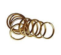 10 anelli portachiavi rotondi in ottone per fai da te, 15 mm, oro
