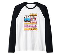 10 anni Axolotly Awesome Cute Axolotl 10° compleanno bambini Maglia con Maniche Raglan