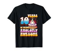 10 anni Axolotly Awesome Cute Axolotl 10° compleanno bambini Maglietta