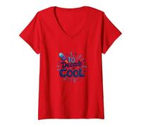 10 Anni di Compleanno Bambino - Un decennio di Celebrazione Cool Maglietta con Collo a V, Donna, Rosso, M