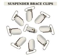 10 × Argento Metallo Reggicalze Clip Ciuccio Supporto 34×24mm Bavaglino Craft