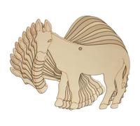 10 asini in legno compensato da 3 mm a forma di cavallo da fattoria (10 x 10,6 cm, foro superiore centrale)