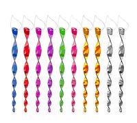 10 aste deterrenti riflettenti per uccelli da 30 cm, a spirale, a 8 colori, da appendere, repellente per uccelli, orto, terrazza, bar, decorazione per karaoke.