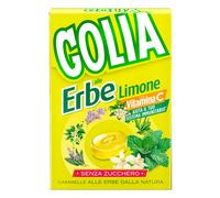 10 ASTUCCI 46GR CARAMELLE GOLIA ERBE E LIMONE SENZA ZUCCHERO GOLA VITAMINA C