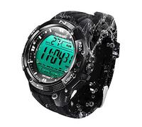 10 ATM Luminoso Impermeabile Autorespiratore Immersione Acqua Orologio con Funzioni Cronometro e Allarme, Supporto Visualizzazione Doppio Fuso Orario, Timer Conto alla Rovescia, Formato 12/24 Ore