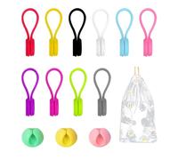 10 avvolgicavo magnetico, 3 fissacavi, 1 custodia per riporre cavi dati, organizer per cavi magnetici, morsetto per cavi in silicone, fascetta per cavi.
