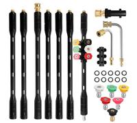 10 bacchette di estensione per idropulitrice con adattatore compatibile con Karcher K Series K2 K3 K4 K5 K6 K7, 4000 PSI strumenti di pulizia della grondaia, lancia di estensione da 1/4 di pollice a