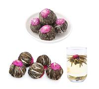 10 Balls Blooming Tea - Individually Sealed Flowering Tea Balls - Hand-Tied Natural Green Tea Leaves & Edible Flowers