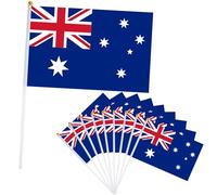 10 bandiere dell'Australia piccole bandiere dell'Australia 21x14 cm, bandiera a mano dell'Australia per le Olimpiadi, bandiera dell'Australia per i tifosi, mini bandiere dell'Australia da tenere in