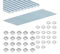 10 barre filettate M8 x 30 cm, 20 dadi flangiati in acciaio inox, barra filettata, bulloni filettati per macchine e mobili