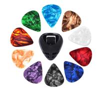 10 Bassi Elettrici Acustici Pick Plectrum Non Slip Con Supporto Chitarra E Supporto Elettrico