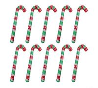10 bastoncini di Natale gonfiabili in PVC per uso come decorazione natalizia in case, negozi e luoghi per eventi durante le festività natalizie (stampati in verde)