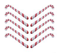 10 bastoncini gonfiabili in PVC, giganti, decorazioni a LED illuminate per esterni, cortile, giardino, feste, Natale, 88 cm (rosso)