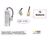 10 Batterie Batsecur BAT04 3,6V 2,7Ah compatibile BATli04 DAITEM ATRAL