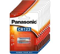 10 BATTERIE CR123 PANASONIC DL123 CR17345 K123 LITIO 3V PILE scade 2033