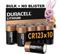 10 batterie litio 3V pila DURACELL 123 = cr17345 CR123A made in usa scade 2035