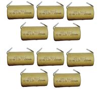 10 Batterie Sub-c Pile Ricaricabili NiMh SC 1,2V 1500mAh con lamelle saldare
