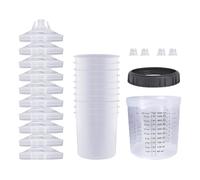 10 bicchieri spray con | set di misurini per miscelazione auto con coperchio | rivestimento trasparente monouso per pistola a spruzzo auto, strumenti di verniciatura per rielaborazione