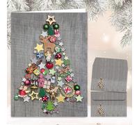 10 Biglietti Di Natale Colorati Con Busta - Confezione Da 10 Biglietti Pieghevol