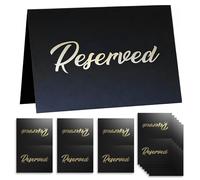 10 biglietti di prenotazione per tende, cartelli a doppia faccia per tende da tavolo, segni riservati per matrimoni, segno di riserva ispessita da tavolo, segno nero da tavolo per matrimoni, segni