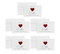 10 biglietti di San Valentino con busta per moglie, marito, fidanzata, fidanzato, biglietto di auguri a forma di cuore, cancelleria per ufficio