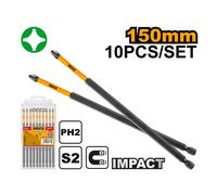 10 Bit Punta per Cacciavite a Percussione 15 mm Magnetici INGCO Box SDBIM11PH263