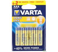 10 BLISTER TOT. 60 BATTERIE VARTA LONGLIFE ALCALINE AA MINISTILO PER TELECOMANDO