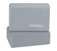 Relaxdays 10 Blocchi per Yoga, cubi per Esercizi, Schiuma Rigida, Antiscivolo, Blocchi HLP: 8x23x15 cm, Grigio, Set da 10