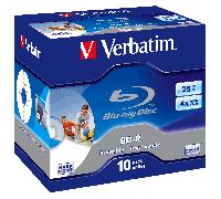 10 BLU RAY DISC PRINTABLE 1 2 4 x VERBATIM 25GB bluray 43669