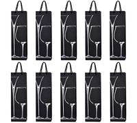10 borse sacchetti di bottiglie, sacchetti regalo per vino, prosecco e champagne 40 x 12 x 9 cm - calici argento