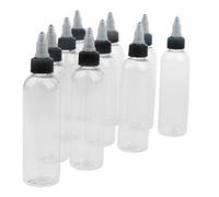 10 bottiglie vuote in plastica da spremere con tappo a vite e applicatore a punta da 120 ml