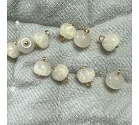 10 bottoni con gambo in resina a forma di mela da 11 mm for camicia | Bottoni dal design simile a perline for accessori artigianali fai-da-te(Beige)