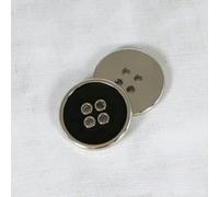 10 bottoni in lega da 11,5/15/18/20/25 mm bottoni rotondi da cucire a 4 fori moda soprabito cappotto a vento accessori-nero argento-15mm