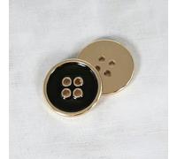 10 bottoni in lega da 11,5/15/18/20/25 mm bottoni rotondi da cucire a 4 fori moda soprabito cappotto a vento accessori-oro nero-18mm