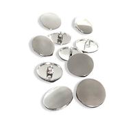 10 bottoni piatti lisci argento lucido in metallo 10 mm, 15 mm, 18 mm, 20 mm, 23 mm o 25 mm (23 mm)