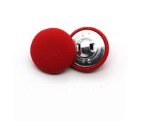10 bottoni rotondi in metallo rivestiti in tessuto, per abiti, camicie, vestiti, vestiti, vestiti, vestiti, fai da te, decorativi (rosso, 25 mm)
