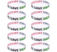 10 Braccialetti con Bandiera della Palestina,Bracciale di Bandiera Palestinese,Braccialetti in Gomma,Braccialetti in Silicone Save Gaza Palestina,per Uomini Donne Accessori Gioielli 1