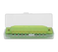10 Buche Armonica per i Bambini Addominali e Materiale Metallico, Strumento Musicale Armonica Traslucido di Dimensioni Piccole e Luce in Peso Un Grande per i Tuoi Bambini e (GREEN)