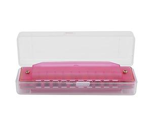 10 Buche Armonica per i Bambini Addominali e Materiale Metallico, Strumento Musicale Armonica Traslucido di Dimensioni Piccole e Luce in Peso Un Grande per i Tuoi Bambini e (PINK)