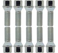 10 bulloni per ruota, conici, argento, M12 x 1,5, 42 mm