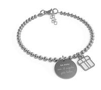 10 Buoni Propositi Bracciale da Donna by annabiblo° della Collezione Mini. Bracciale con la Scritta Noi, Il Regalo Piu' Bello. Gioiello in Acciaio Inossidabile aisi 304 Anallergico e Sfere 4mm in