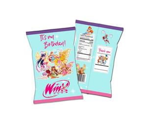 10 Buste di Patatine da 25g a tema Winx Bloom, Stella, Flora, Musa, Tecna e Aisha Confezioni Regalini Fine Festa per Bambini e Bambine bimba bambina fatine fate