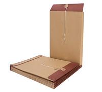 10 buste grandi A4 con soffietto, carta kraft, cartelle portadocumenti, autoadesive, carta riciclata, resistenti, buste in manila con rondella